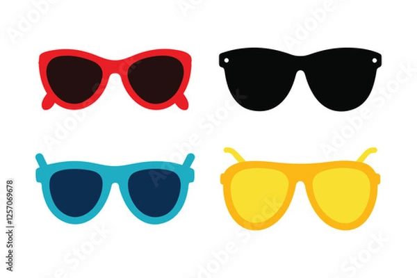 Obraz A set of colorful sunglass vector art illustration
