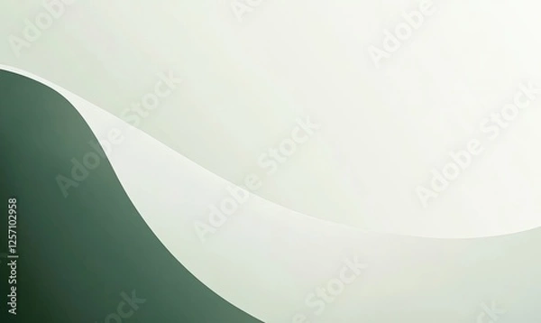 Obraz Elegant abstract background with soft green and white curves, perfect for presentations or website designs.
