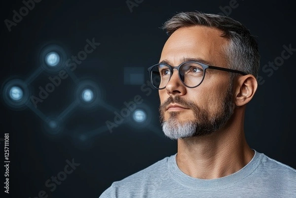 Fototapeta portrait of a man with glasses