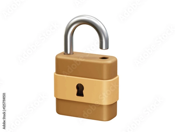 Fototapeta Lock icon 3d rendering illustration