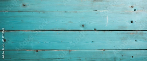 Fototapeta Light blue green wood texture Old weathered shabby wood surface Turquoise vintage background with copy space for design Wide banner