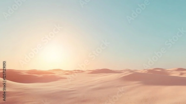 Fototapeta Serene Sunset Over Rolling Desert Sands