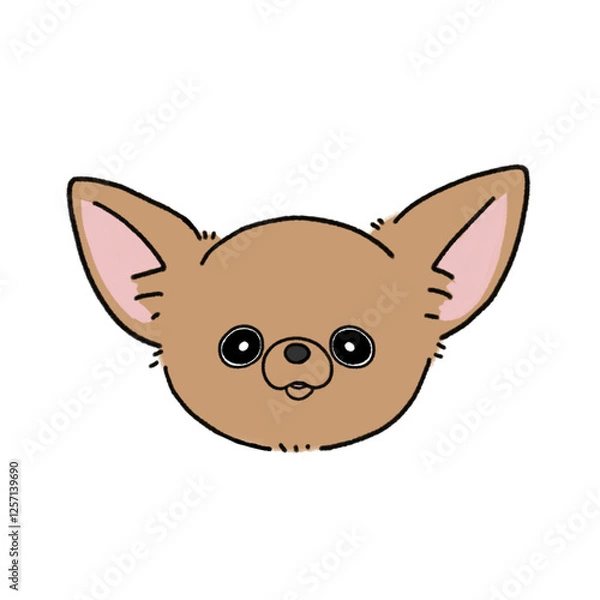 Obraz スムースチワワの顔(ブラウン)