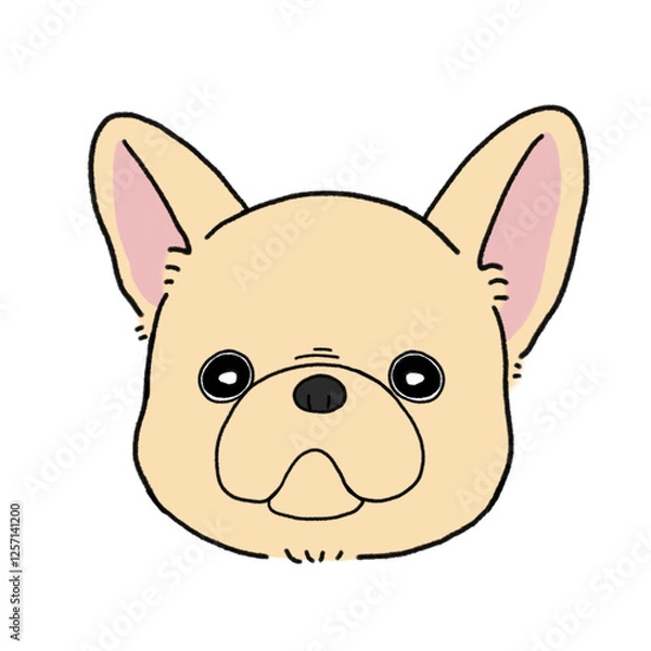 Obraz フレンチブルドッグの顔(クリーム)