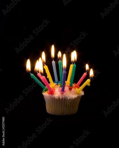 Fototapeta Cupcake with Too Many Candles