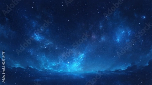 Fototapeta Abstract cosmic background with stars and galaxies. Featuring a deep space theme. Emphasizing the vastness of the universe. Ideal for sci-fi and astronomy projects.