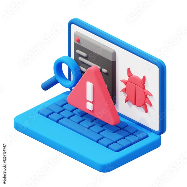 Obraz malware detection 3d illustration