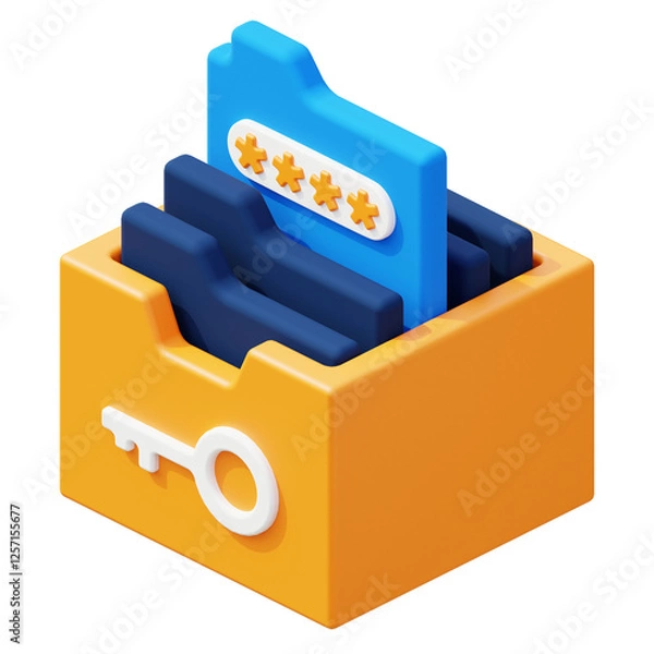 Obraz password management 3d illustration