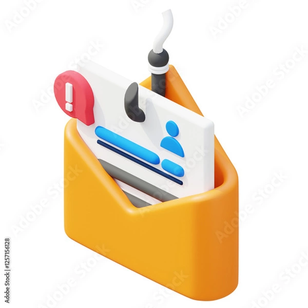 Obraz phising alert 3d illustration