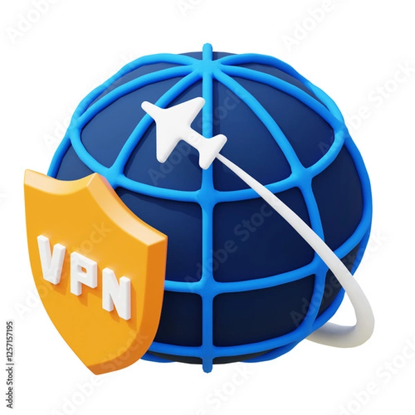 Obraz secure vpn 3d illustration