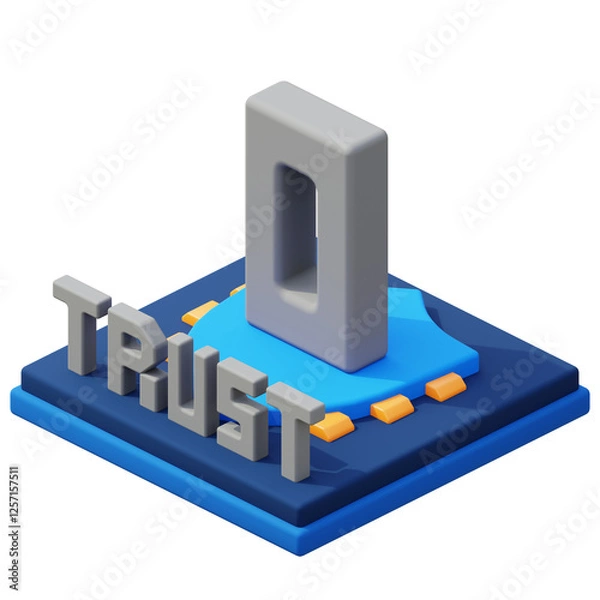 Fototapeta zero trust architecture 3d illustration