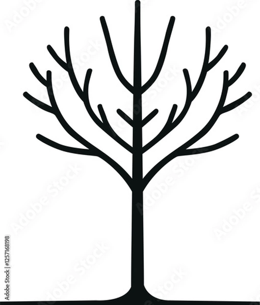 Obraz Silhouette Trees Vector Illustration Transparent Background