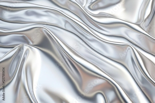 Fototapeta Bright silver tones enhance the subtle metallic textures of this smooth tin foil.