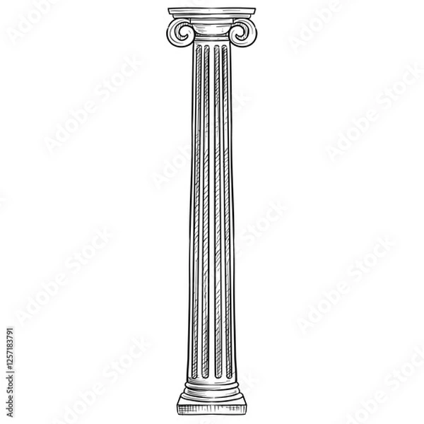 Obraz greek and roman columns handdrawn illustration