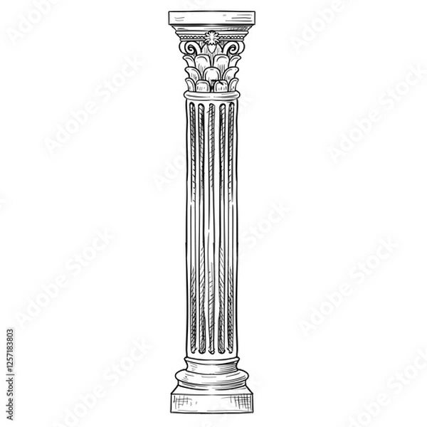 Obraz greek and roman columns handdrawn illustration
