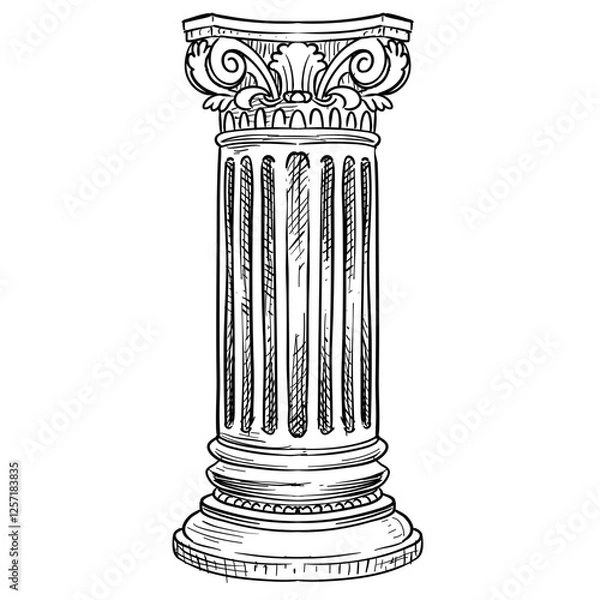 Obraz greek and roman columns handdrawn illustration