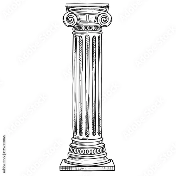 Obraz greek and roman columns handdrawn illustration