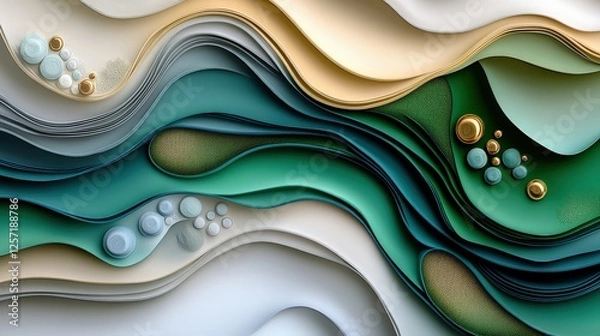 Obraz Abstract Topographic Layers with Organic Flow  .