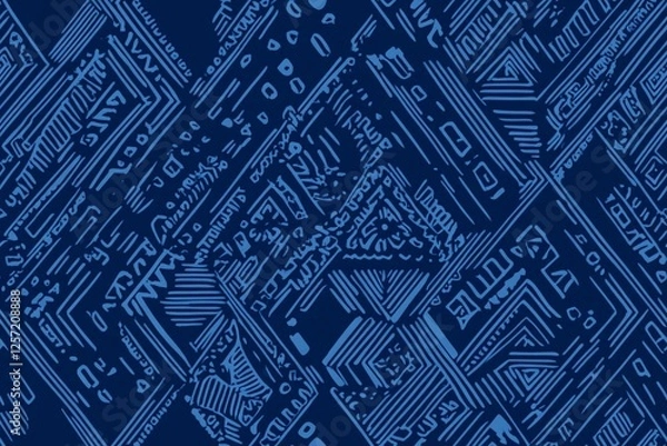 Obraz Hand drawn trible ethnic seamless pattern.