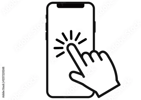 Obraz クリック,チェック,タッチ,スマホ,スマートフォン,指,手,操作,アイコン,シンプル,フラット,透過,黒,モノクロ,白背景,確認,携帯電話,アプリ,タップ,イラスト,検索,人差し指,sns,指さし,ビジネス,記号,電話,携帯,画面,ネット,フリック,調べる,調査,回答,記入,書く,デザイン,アンケート,解答,仕事,スライド,スワイプ,マーク,入力,承認,ポイント,選ぶ,決定,絵文字