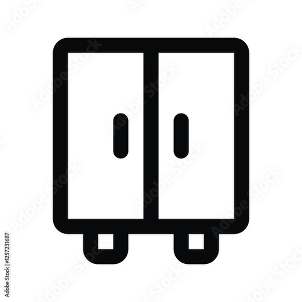 Fototapeta Illustration vector graphic icon of Cabinet. Outline Style Icon. Furniture Themed Icon. Vector illustration isolated on white background. Perfect for website or application design.