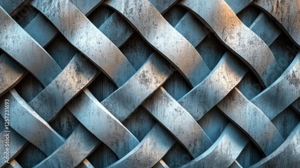 Fototapeta Metal Weave Wall Texture, Urban Background, Design Element