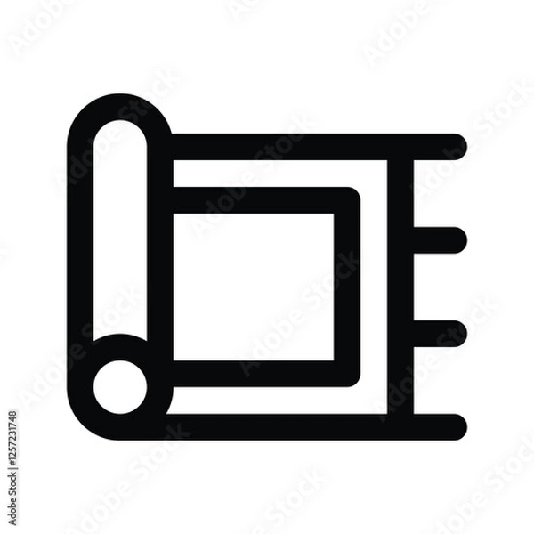 Fototapeta Illustration vector graphic icon of Carpet. Outline Style Icon. Furniture Themed Icon. Vector illustration isolated on white background. Perfect for website or application design.