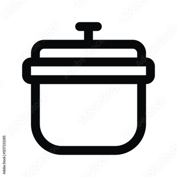 Fototapeta Illustration vector graphic icon of Cookware. Outline Style Icon. Furniture Themed Icon. Vector illustration isolated on white background. Perfect for website or application design.