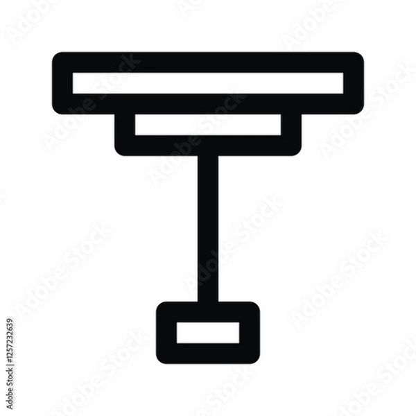 Fototapeta Illustration vector graphic icon of Dining Table. Outline Style Icon. Furniture Themed Icon. Vector illustration isolated on white background. Perfect for website or application design.