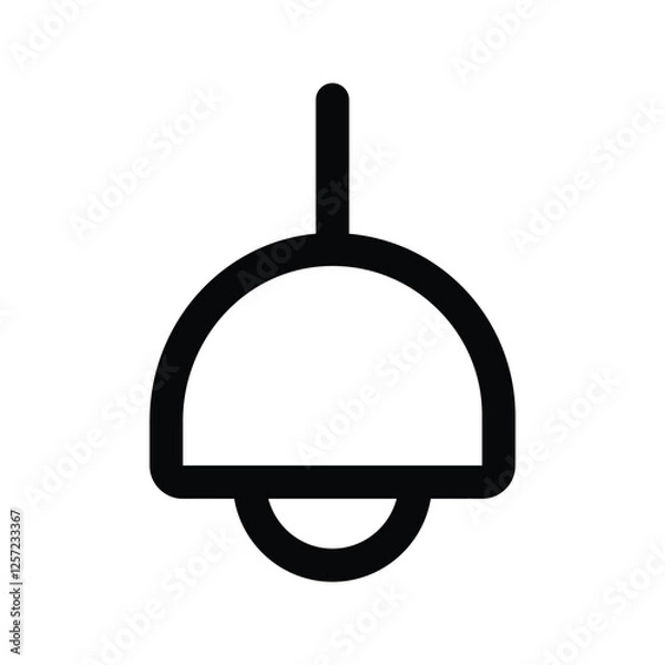 Fototapeta Illustration vector graphic icon of Pendant Light. Outline Style Icon. Furniture Themed Icon. Vector illustration isolated on white background. Perfect for website or application design.