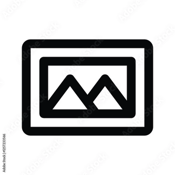 Fototapeta Illustration vector graphic icon of Picture. Outline Style Icon. Furniture Themed Icon. Vector illustration isolated on white background. Perfect for website or application design.