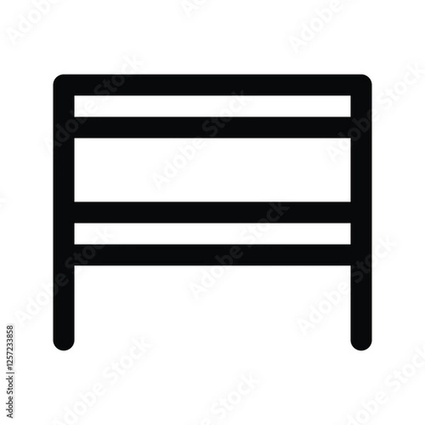 Fototapeta Illustration vector graphic icon of Shoe Rack. Outline Style Icon. Furniture Themed Icon. Vector illustration isolated on white background. Perfect for website or application design.