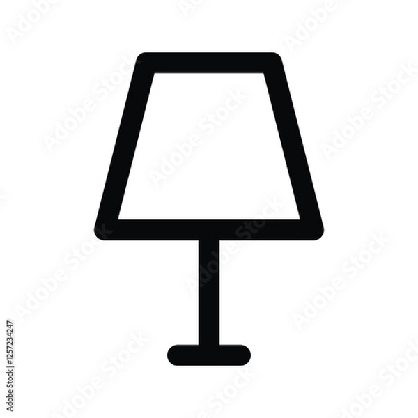 Fototapeta Illustration vector graphic icon of Table Lamp. Outline Style Icon. Furniture Themed Icon. Vector illustration isolated on white background. Perfect for website or application design.