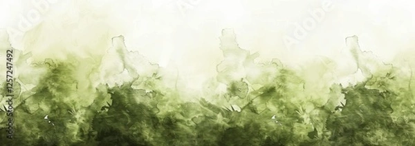 Obraz Abstract Watercolor Painting With Green Hues. A Blend Of Textures Creating A Calming And Artistic Backdrop.
