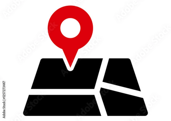 Obraz 現在地,マーク,マップ,ピン,地図,マップポインター,マップピン,ポインター,アイコン,出発点,到着点,マーカー,位置,現在位置,目標,目的地,特定,指定,限定,位置情報,出発地,ナビ,スマホ,ポイント,印,地理,場所,ルート,ピクトグラム,スタート,ゴール,ガイド,表示,目印,マーキング,到着,出発,地点,案内,居場所,イラスト,素材,単体,単品,透過,ベクター,シンプル,赤,所在地