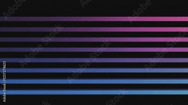 Fototapeta Seamless Transition of Horizontal Blue and Purple Lines on Black Background for Futuristic and Elegant Designs