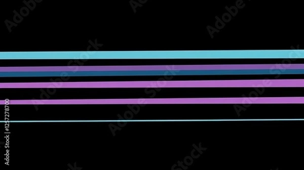 Fototapeta Seamless Transition of Horizontal Blue and Purple Lines on Black Background for Futuristic and Elegant Designs