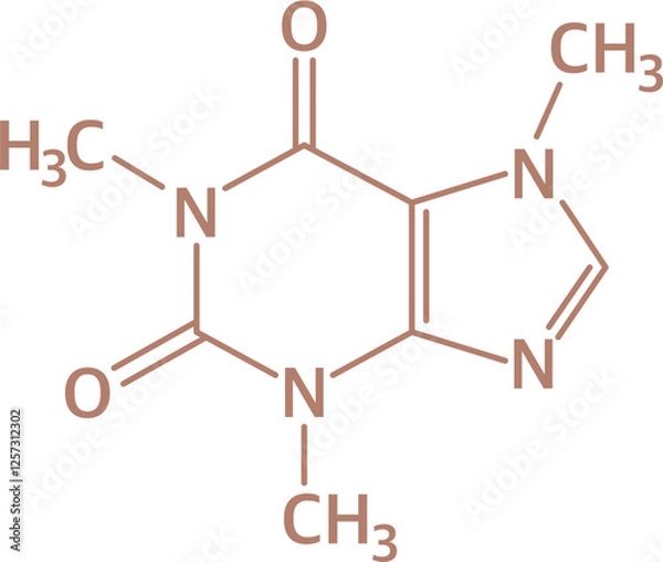 Fototapeta Chemical Structure of Caffeine