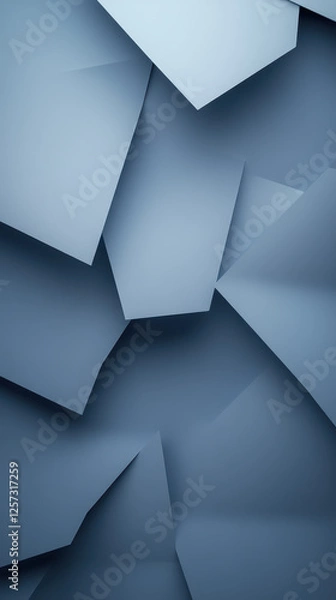 Fototapeta Abstract blue geometric shapes layered design