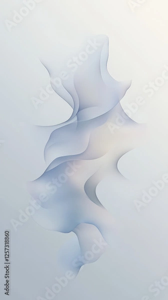 Obraz Abstract artwork, flowing pale blue forms.