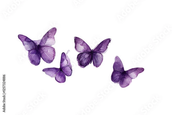 Obraz Elegant Purple Butterflies in Flight
