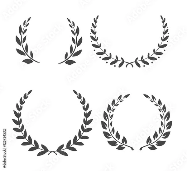 Obraz Wektor wieńce laurowe. Zwycięski liść Glogy. Wektor wieńce laurowe. Zwycięski liść Glogy. Wektor wieńce laurowe. Zwycięski liść Glogy. Wektor wieńce laurowe. Liść zwycięzcy. Glogy. Wektor wieńce laurowe
