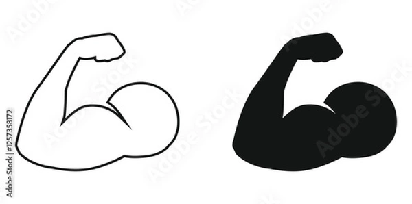Obraz flat bicep muscle icon in editable stroke and fill.