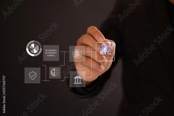 Fototapeta KYC Financial Identity Verification Personal Identity Information