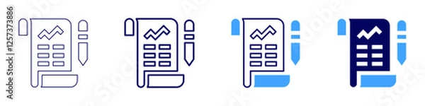 Fototapeta Data synchronization icon in 4 different styles. Thin Line, Line, Bold Line, Duotone. Duotone style. Editable stroke