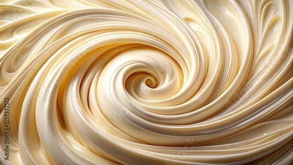 Fototapeta White Chocolate Swirl Background in Long Exposure Style â€“ Abstract Art, Creamy Textures, Smooth Patterns, Sweet Aesthetic, Fluid Motion,