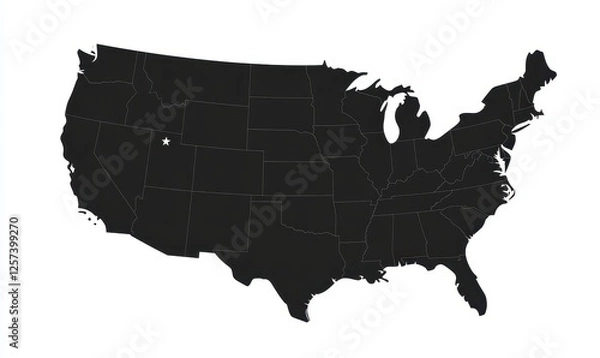 Obraz USA Map Silhouette