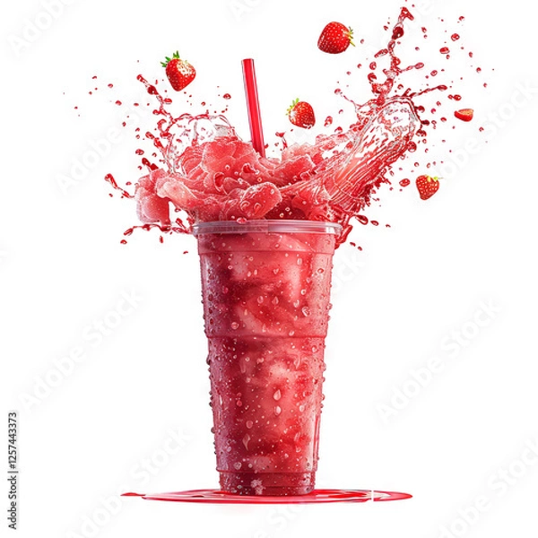 Obraz Refreshing Strawberry Slush: A Burst of Summer