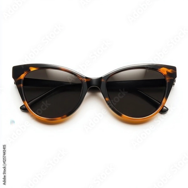 Fototapeta Tortoise-shell cat-eye sunglasses, studio shot, white background, fashion accessory (2)