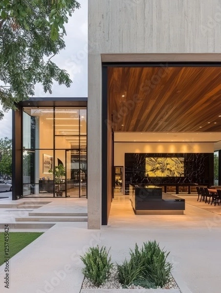 Fototapeta Modern Architectural Design Featuring Open Concept Space